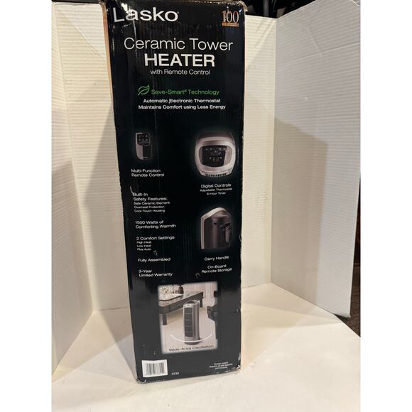 Lasko Portable Oscillating Ceramic Space Heater Tower &Digital Display,Remote - Picture 4 of 5